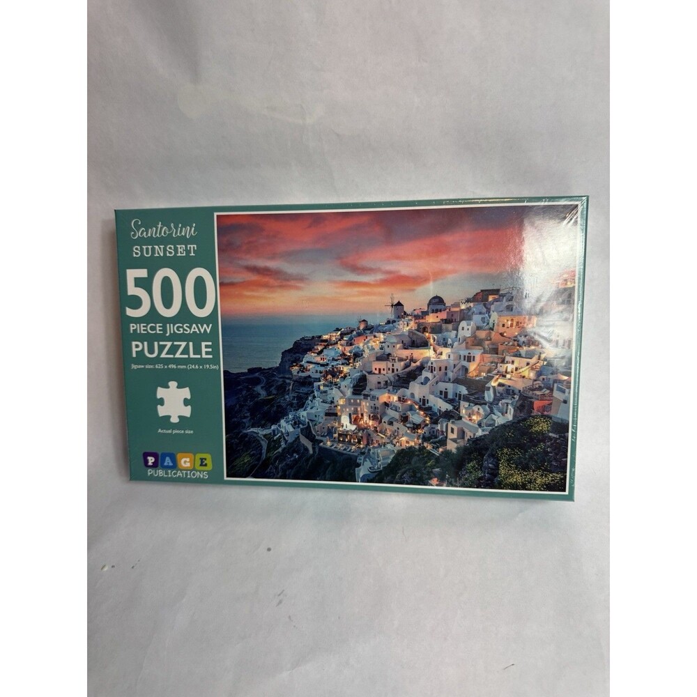 Page Publications Santorini Sunset 500-Piece Jigsaw Puzzle, New Sealed